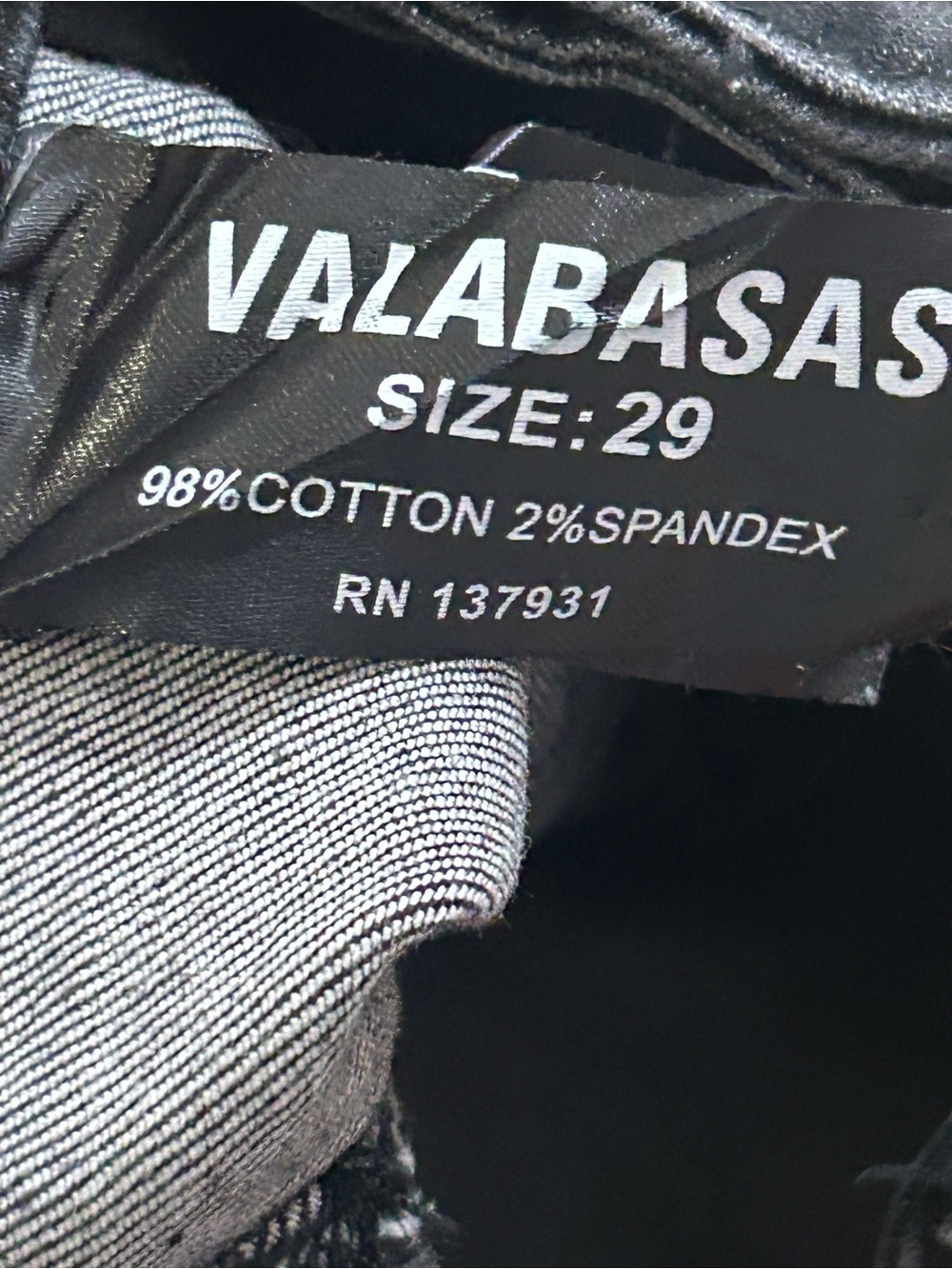 Valabasas Jeans Mens 29x36 Black Gray Distressed Stacked Patchwork - Picture 6 of 9
